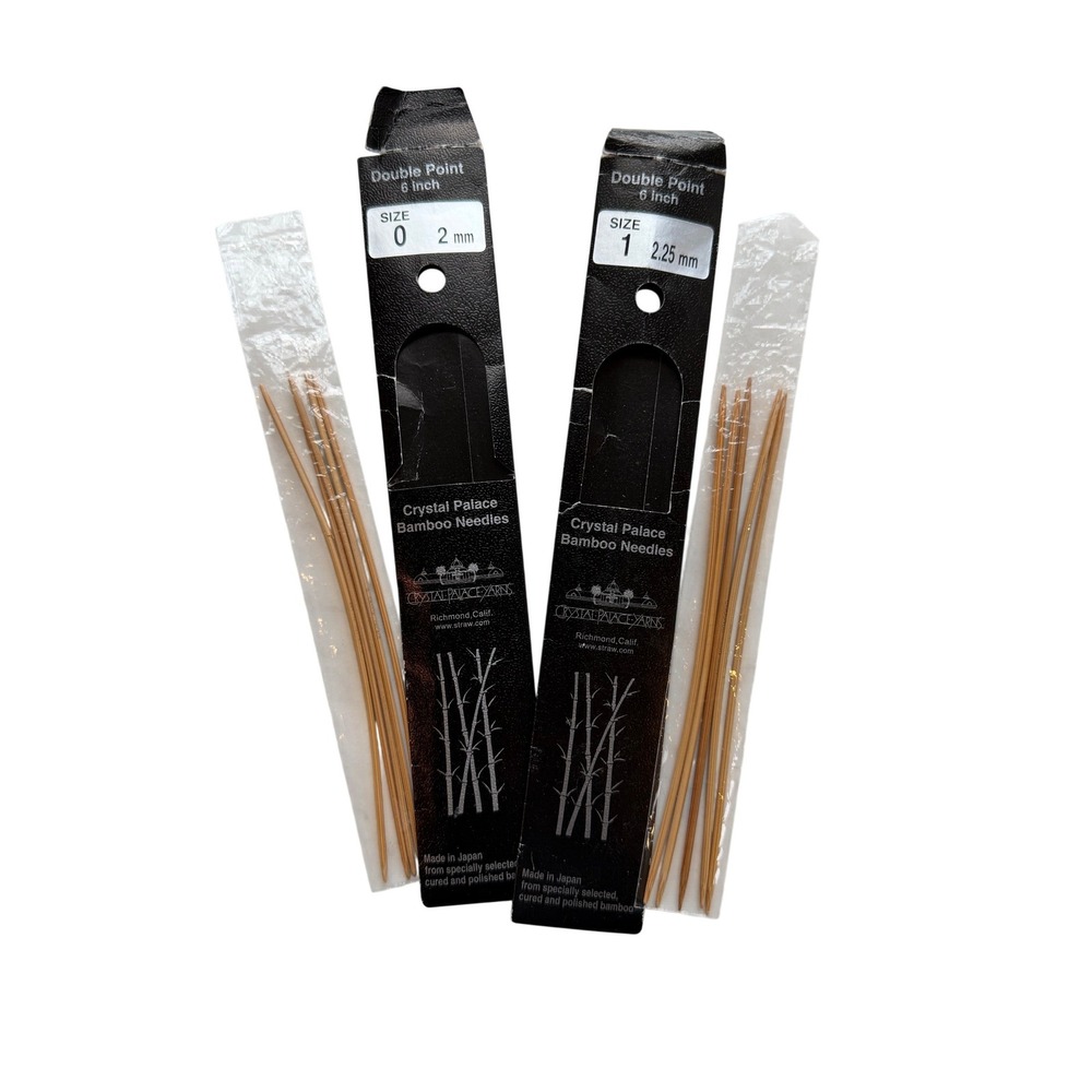 New Crystal Palace Bamboo Double Pointed Knitting Needles 4" Long Size 0 & 1